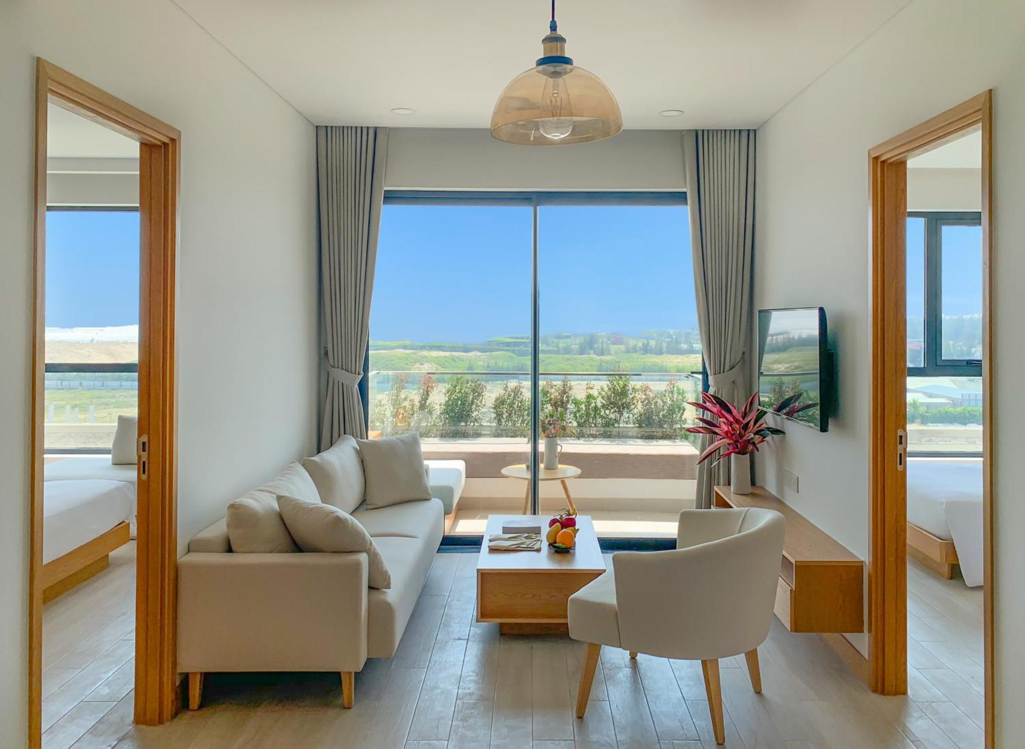 Ferienwohnung mit 2 Schlafzimmern und Balkon – eingeschränkter Meerblick