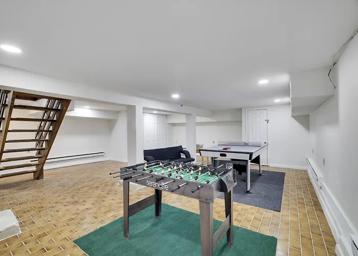 Game Room & Fire Pit: Tree-Lined Pocono Lake Cabin