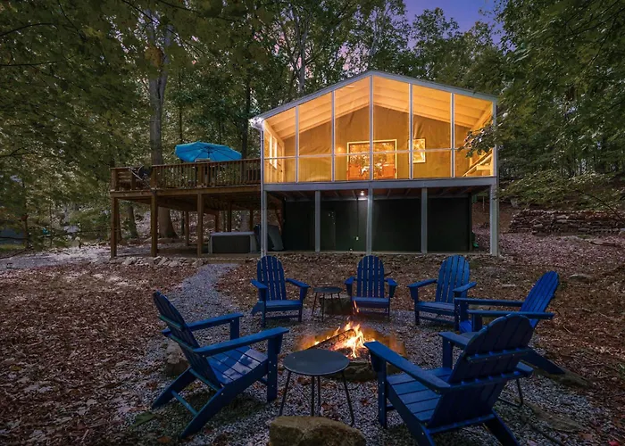 Modern W Fire Pit Deck, Grill & Hot Tub