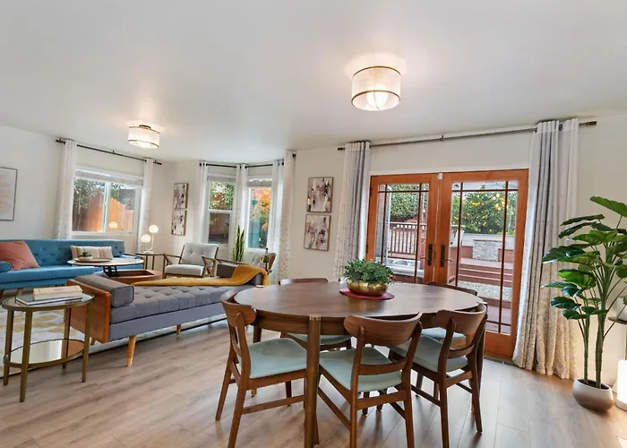 Mid-Century Riverview Haven W Waterfall Hot Tub!