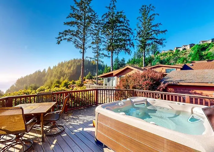 Tranquil Dog-Friendly Coastal Escape With Private Hot Tub Patio & Nature Views