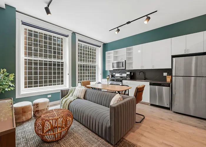 The Plymouth Chicago 4-Br Apartment In Printers Row - Free Parking, Gym & Rooftop