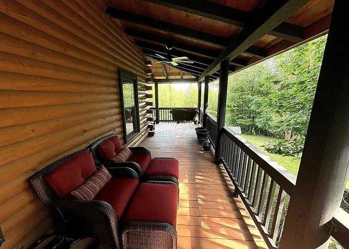 Rustic Log Cabin With Hot Tub & Wraparound Porch In Mount Airy, North Carolina